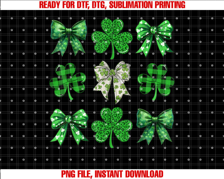 St Patricks day Shamrock Coquette Bow Irish boys women men T-shirt