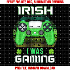 St Patricks Day Boys Kids Gamer Shamrock Irish I Was Gaming T-shirt