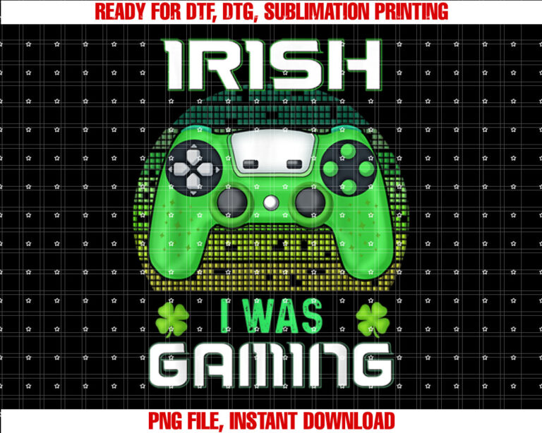 St Patricks day boys kids gamer Shamrock Irish I Was Gaming T-shirt