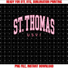 St Thomas Usvi Preppy Retro Throwback Pink Womens Girls T-shirt