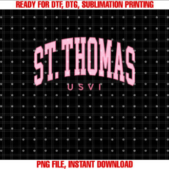 St Thomas USVI Preppy Retro Throwback Pink Womens Girls T-shirt