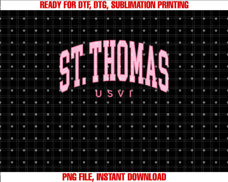 St Thomas USVI Preppy Retro Throwback Pink Womens Girls T-shirt