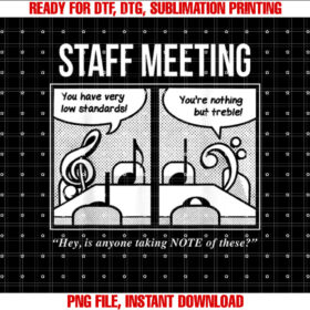 Staff Meeting Funny for Musicians Music Lover Puns T-shirt
