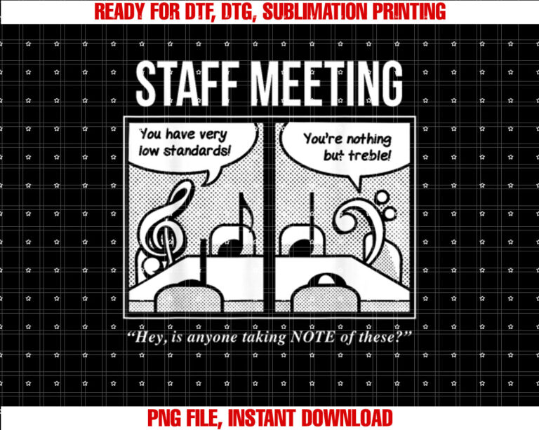 Staff Meeting Funny for Musicians Music Lover Puns T-shirt