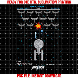 Star Trek The Original Series Pixel Space Battle T-shirt
