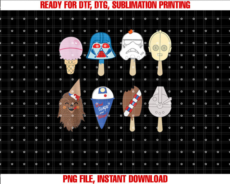 Star Wars Characters as Nostalgic Ice Cream T-shirt