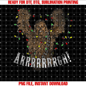 Star Wars Chewbacca Roar Christmas Lights Distressed Disney T-shirt