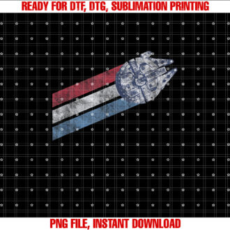 Star Wars Classic Americana Stripes Millennium Falcon Shot T-shirt