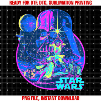Star Wars Classic Bright Neon Art Disney T-shirt