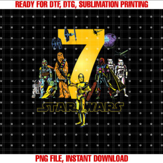Star Wars Classic Characters Seventh Birthday 7 Years Old T-shirt