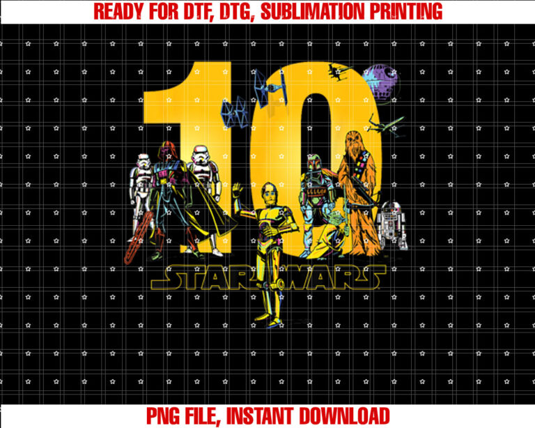 Star Wars Classic Characters Tenth Birthday 10 Years Old T-shirt