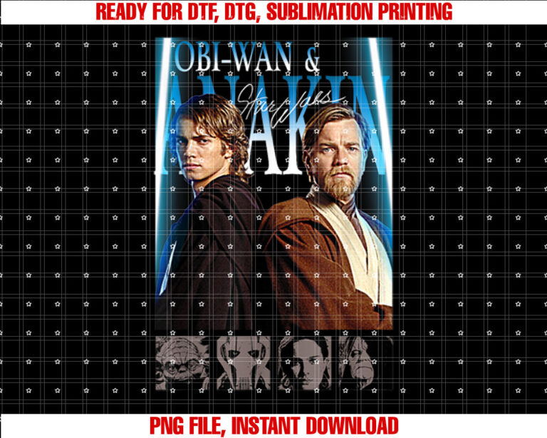 Star Wars Classic ObiWan Anakin Group Shot T-shirt