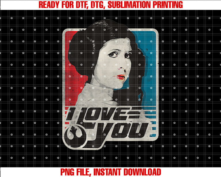 Star Wars Classic Princess Leia I Love You Rebels Symbol T-shirt