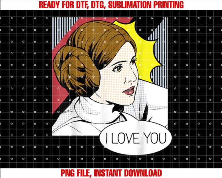 Star Wars Couple Valentines Leia I Love You Pop Art Disney T-shirt