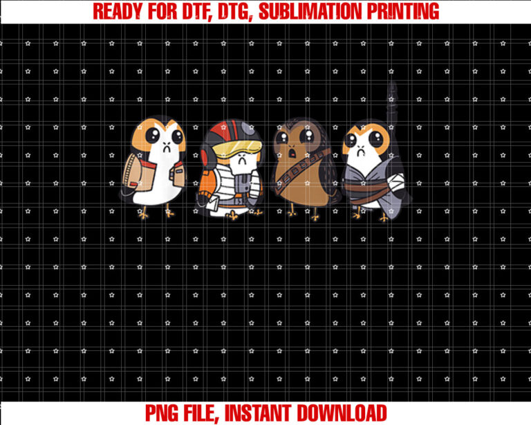 Star Wars Cute Porgs Dressed As Characters Portrait T-shirt