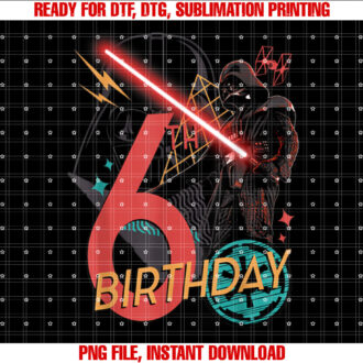 Star Wars Darth Vader 6th Birthday Abstract Background T-shirt