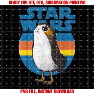 Star Wars Last Jedi Porg Retro Stripes Graphic T-shirt