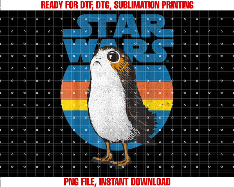 Star Wars Last Jedi Porg Retro Stripes Graphic T-shirt
