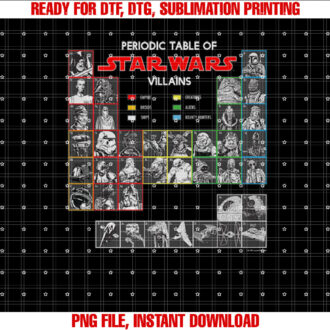 Star Wars Periodic Table Of Villains Graphic T-shirt
