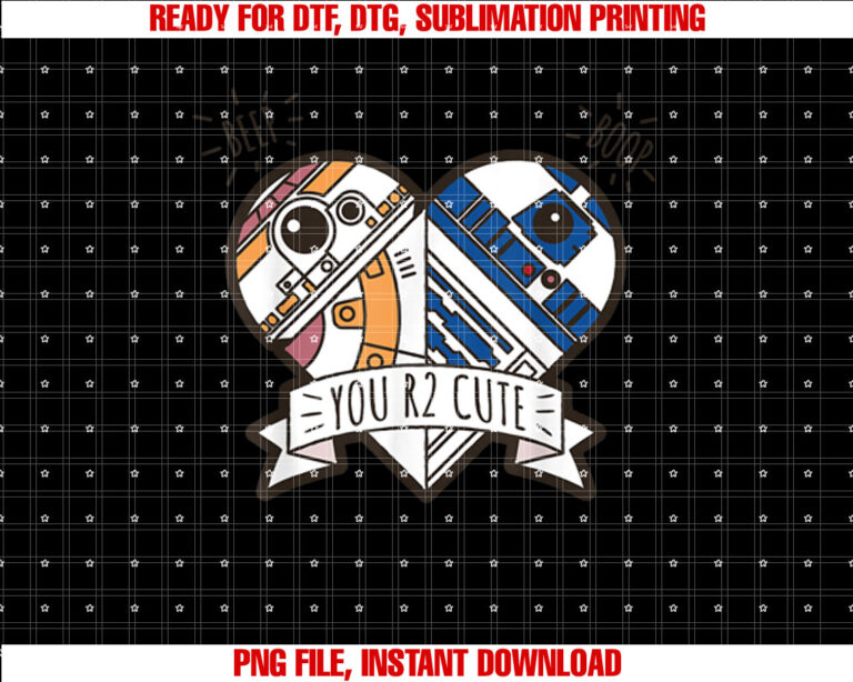 Star Wars R2D2 BB8 Droid Heart Valentines Day T-shirt