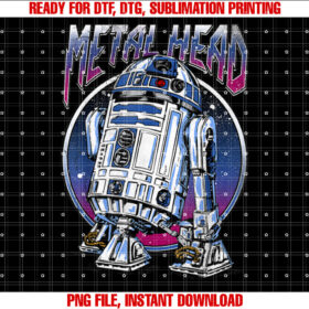 Star Wars R2d2 Metal Head Vintage Disney T-shirt