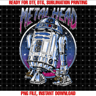 Star Wars R2D2 Metal Head Vintage Disney T-shirt