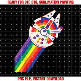 Star Wars Rainbow Millennium Falcon T-shirt