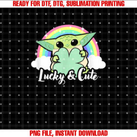 Star Wars St Patricks Day Grogu Rainbow Lucky Cute T-shirt