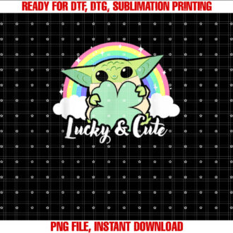 Star Wars St Patricks Day Grogu Rainbow Lucky Cute T-shirt
