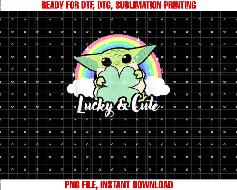 Star Wars St Patricks Day Grogu Rainbow Lucky Cute T-shirt