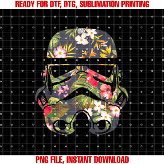 Star Wars Stormtrooper Floral Helmet Fill Portrait T-shirt