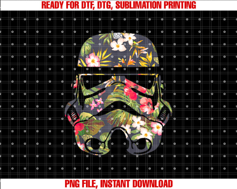 Star Wars Stormtrooper Floral Helmet Fill Portrait T-shirt