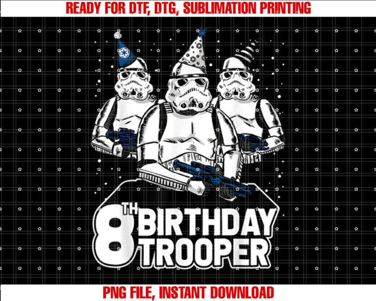 Star Wars Stormtrooper Party Hats Trio 8th Birthday Trooper T-shirt