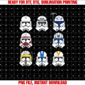 Star Wars the Clone Wars Multiple Trooper Helmets T-shirt