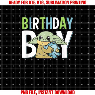 Star Wars The Mandalorian Grogu Birthday Boy Hug Blue Green T-shirt