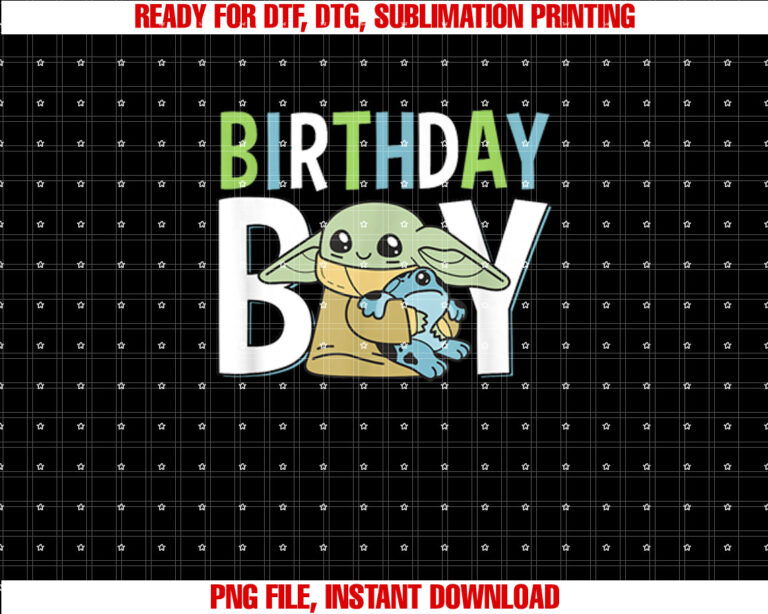 Star Wars The Mandalorian Grogu Birthday Boy Hug Blue Green T-shirt
