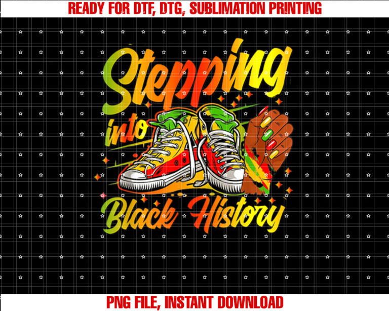 Steppin Into History Month Afro Sneakers African T-shirt