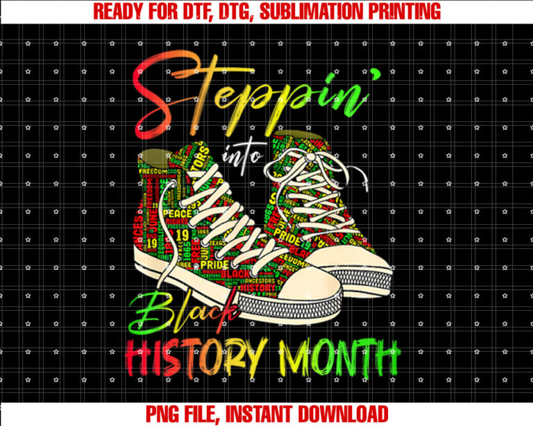Stepping Into History Month Girls Sneakers T-shirt