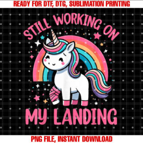 Still Working on My Landing Injury Broken Arm Cute Unicorn T-shirt