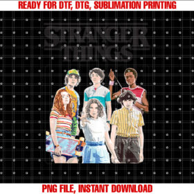 Stranger Things Vintage Eighties Retro Group Shot Title T-shirt