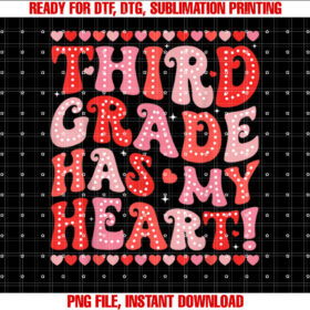 Student Teacher Valentines Day Third Grade Has My Heart T-shirt