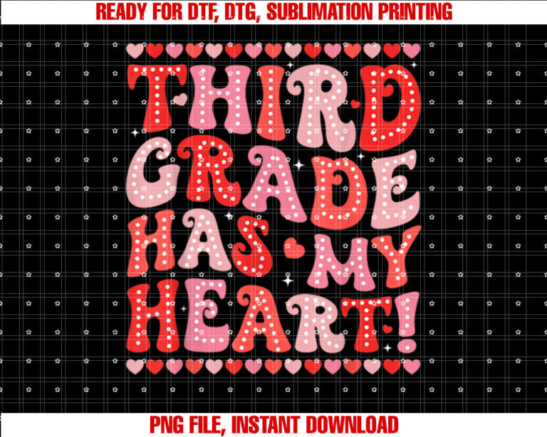 Student Teacher Valentines Day Third Grade Has My Heart T-shirt