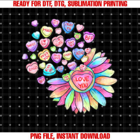 Sunflower Pastel Candy Valentine Conversation Hearts T-shirt
