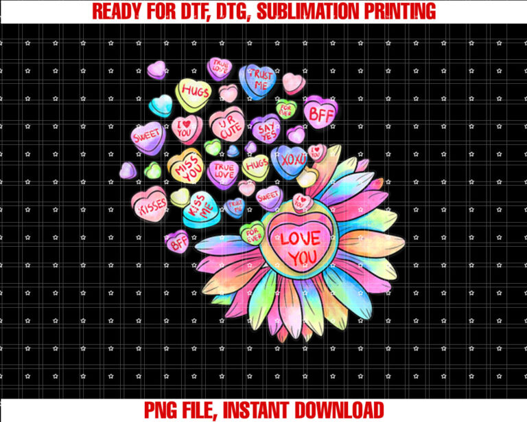 Sunflower Pastel Candy Valentine Conversation Hearts T-shirt