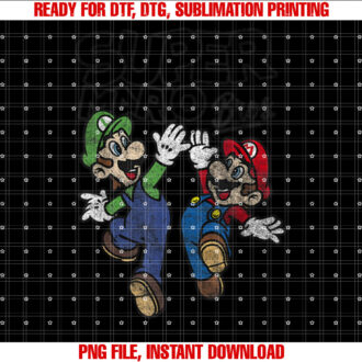 Super Mario Bros Luigi And Mario High Five Portrait T-shirt