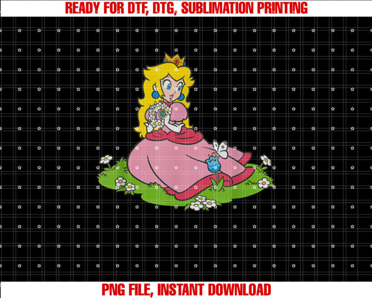 Super Mario Bros Princess Peach Butterfly Portrait T-shirt