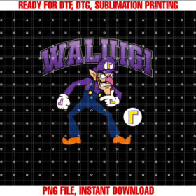Super Mario Bros Waluigi Big Character Portrait T-shirt