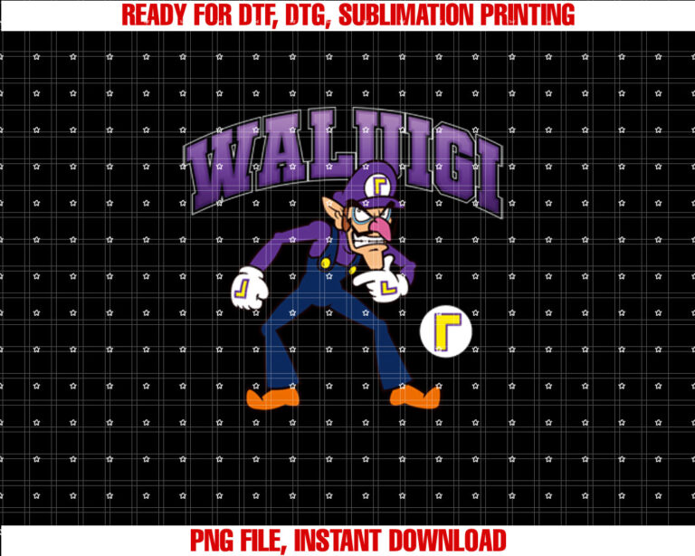 Super Mario Bros Waluigi Big Character Portrait T-shirt