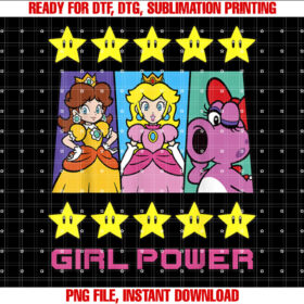 Super Mario Daisy Peach Birdo Girl Power T-shirt