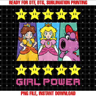 Super Mario Daisy Peach Birdo Girl Power T-shirt